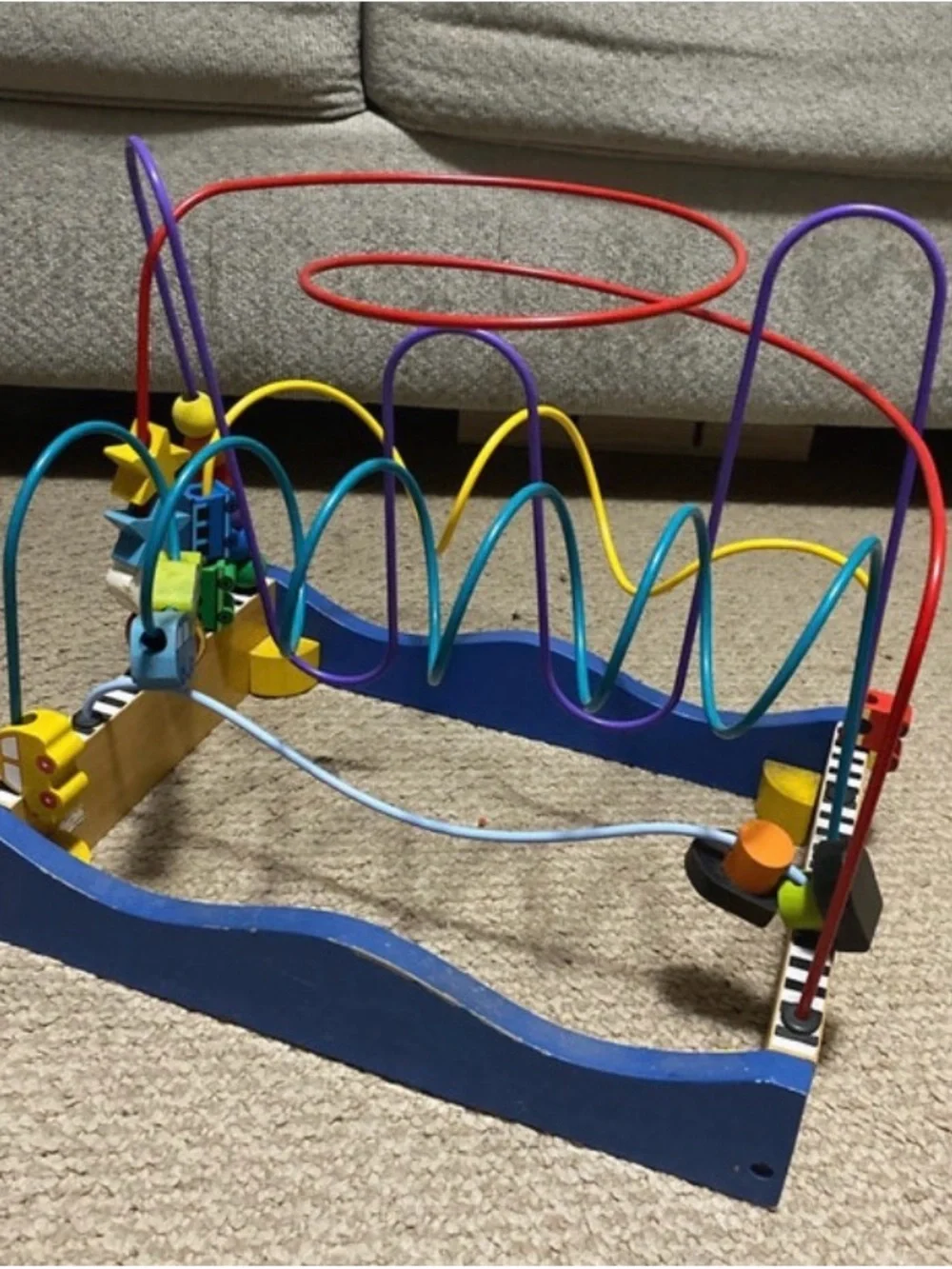 Wooden Multi-Track Bead Maze Activity Center - Multicolor